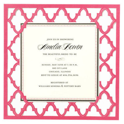 Hot Pink Die-cut Frame Invitations